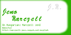 jeno marczell business card
